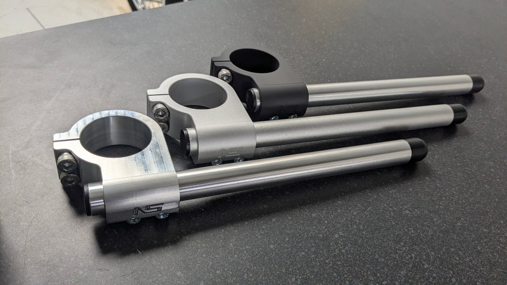 50mm billet aluminium flat clip on handlebars "Brute style"